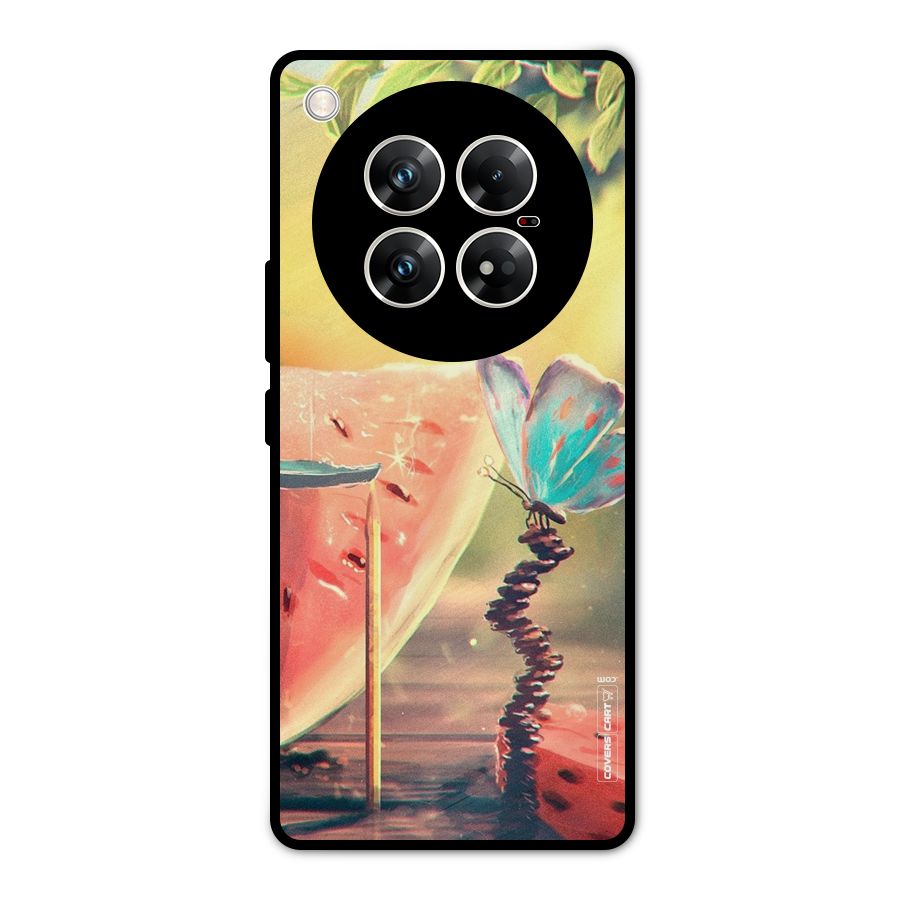 Watermelon Butterfly Metal Back Case for Infinix Zero 40 5G