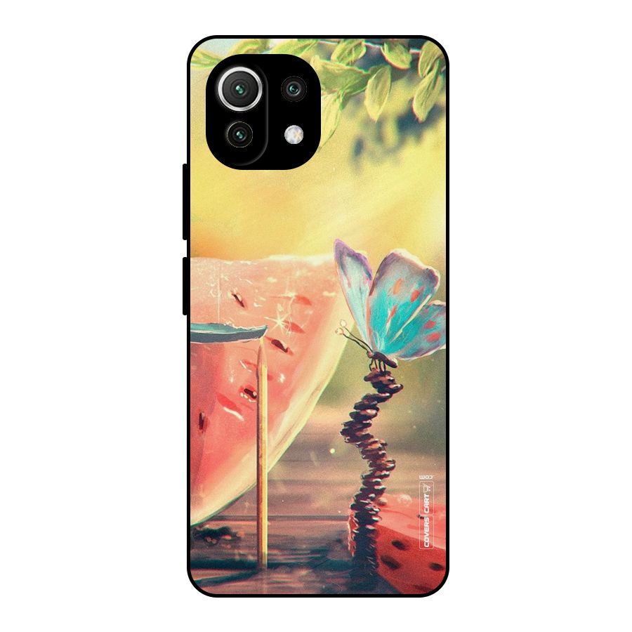 Watermelon Butterfly Metal Back Case for Mi 11 Lite