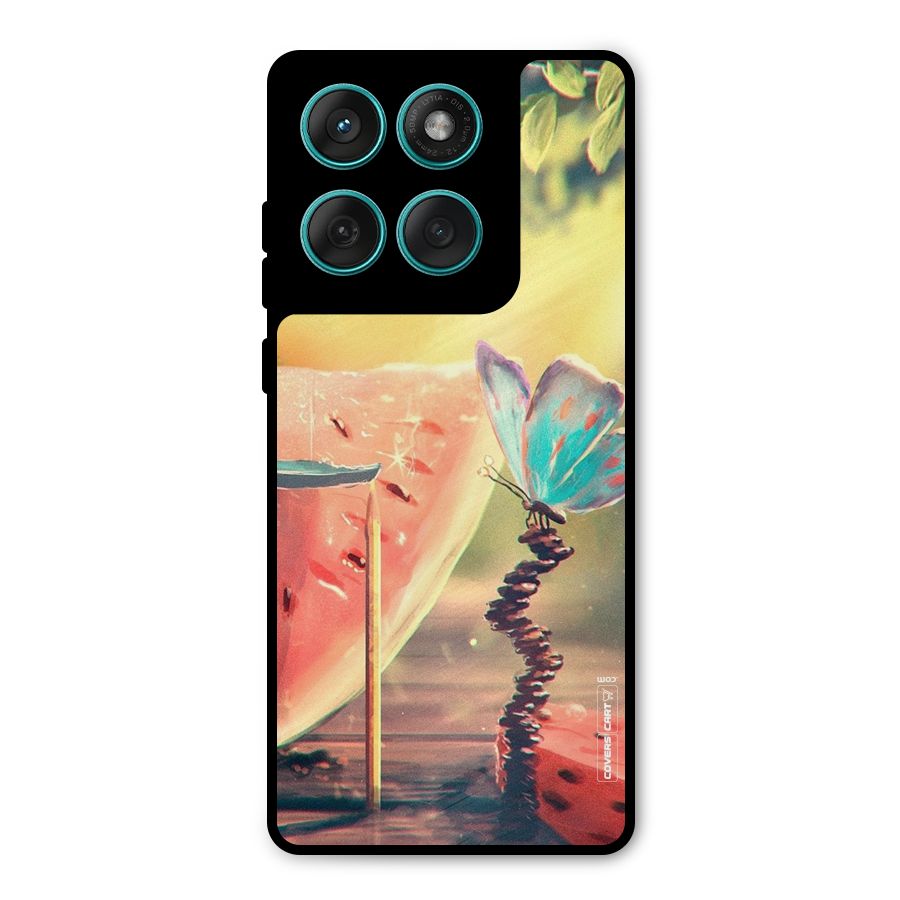 Watermelon Butterfly Metal Back Case for Motorola Edge 60 Fusion