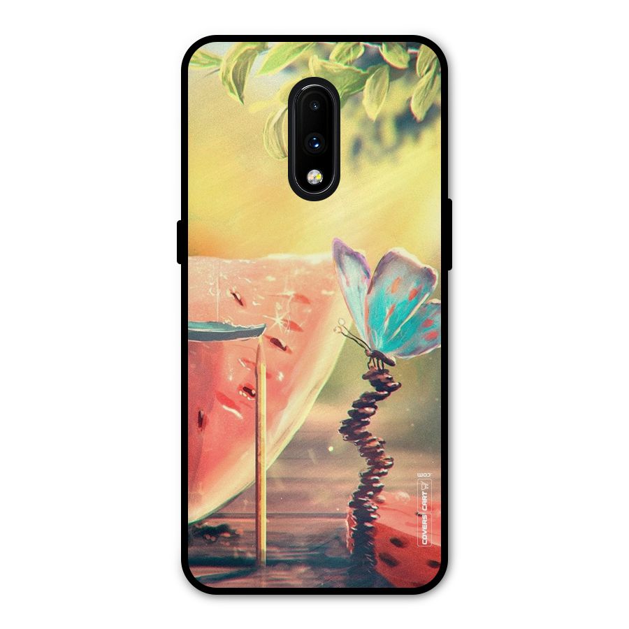 Watermelon Butterfly Metal Back Case for OnePlus 7