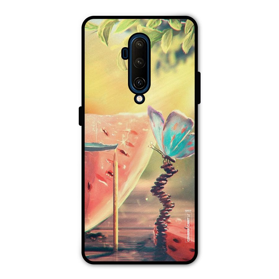 Watermelon Butterfly Metal Back Case for OnePlus 7T Pro