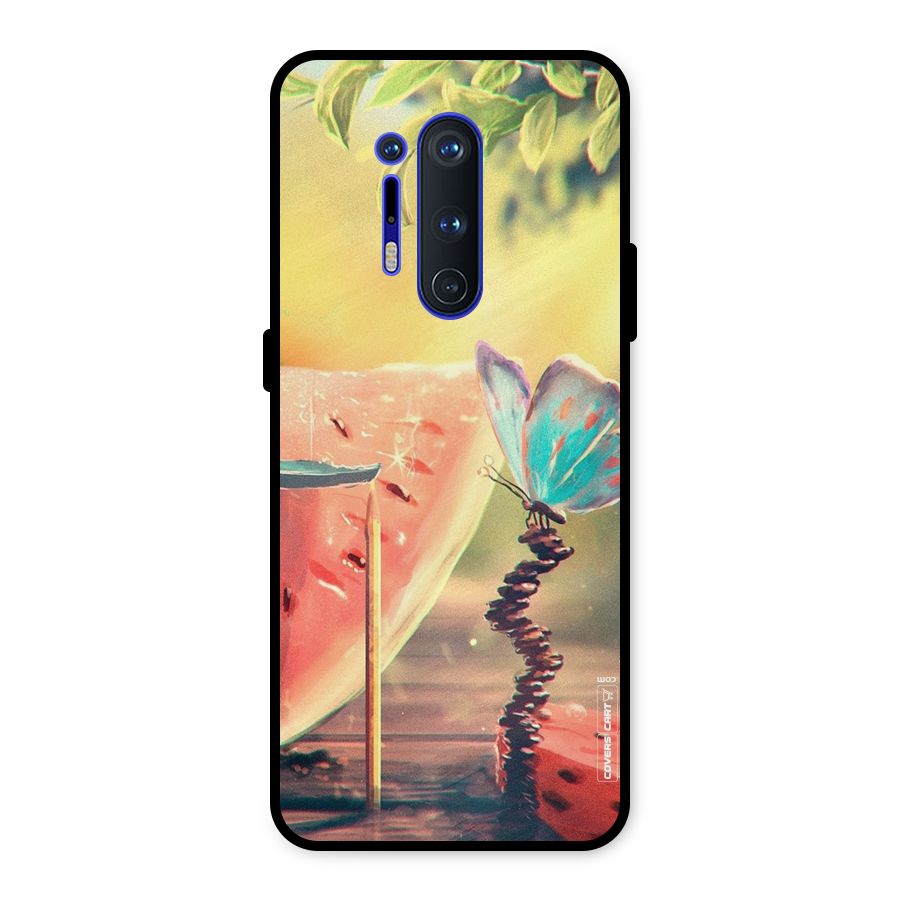 Watermelon Butterfly Metal Back Case for OnePlus 8 Pro