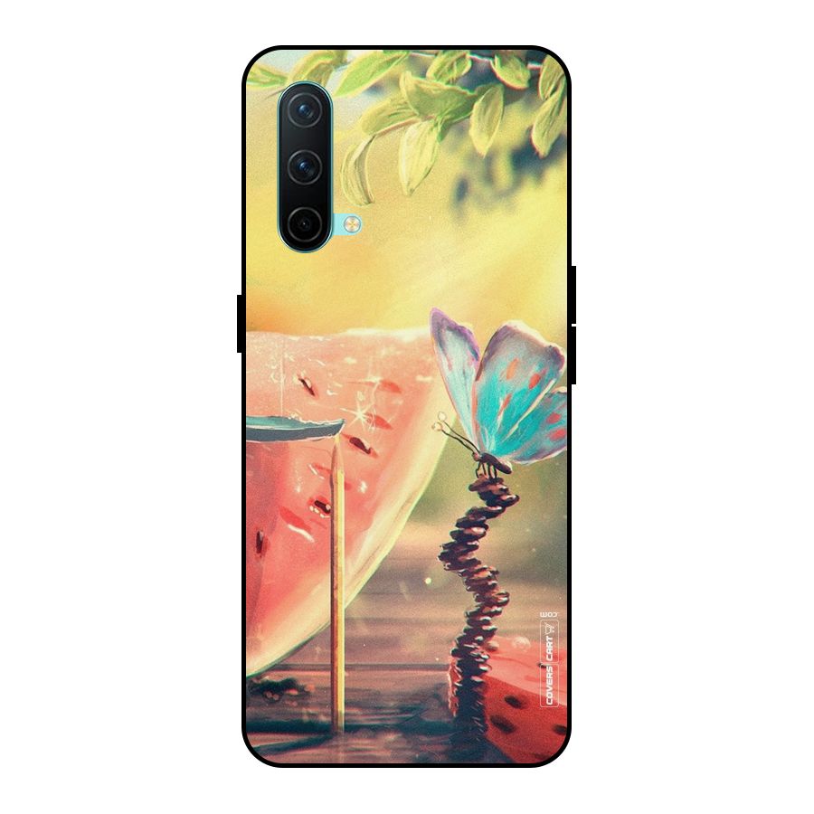 Watermelon Butterfly Metal Back Case for OnePlus Nord CE 5G
