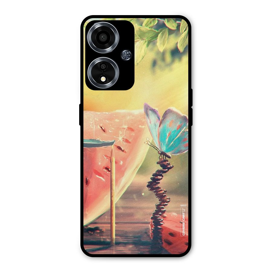 Watermelon Butterfly Metal Back Case for Oppo A59