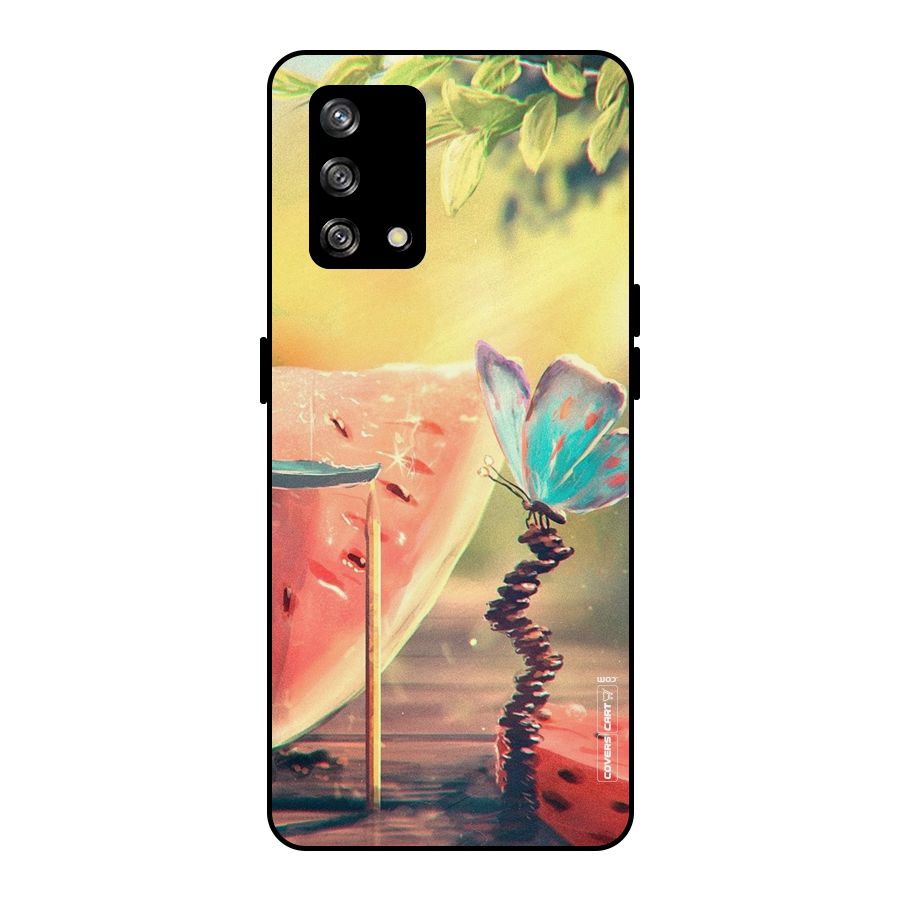 Watermelon Butterfly Metal Back Case for Oppo F19