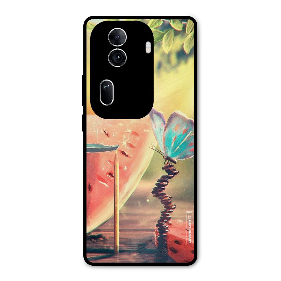 Watermelon Butterfly Metal Back Case for Oppo Reno11 Pro 5G
