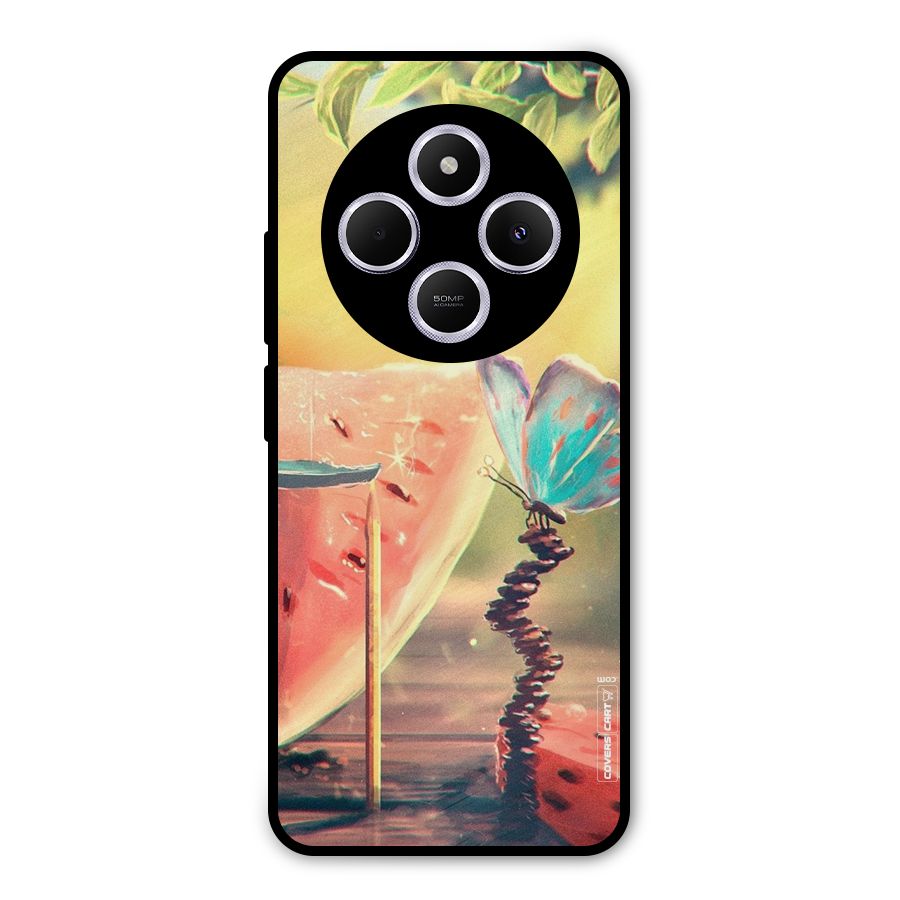 Watermelon Butterfly Metal Back Case for Poco C75 5G