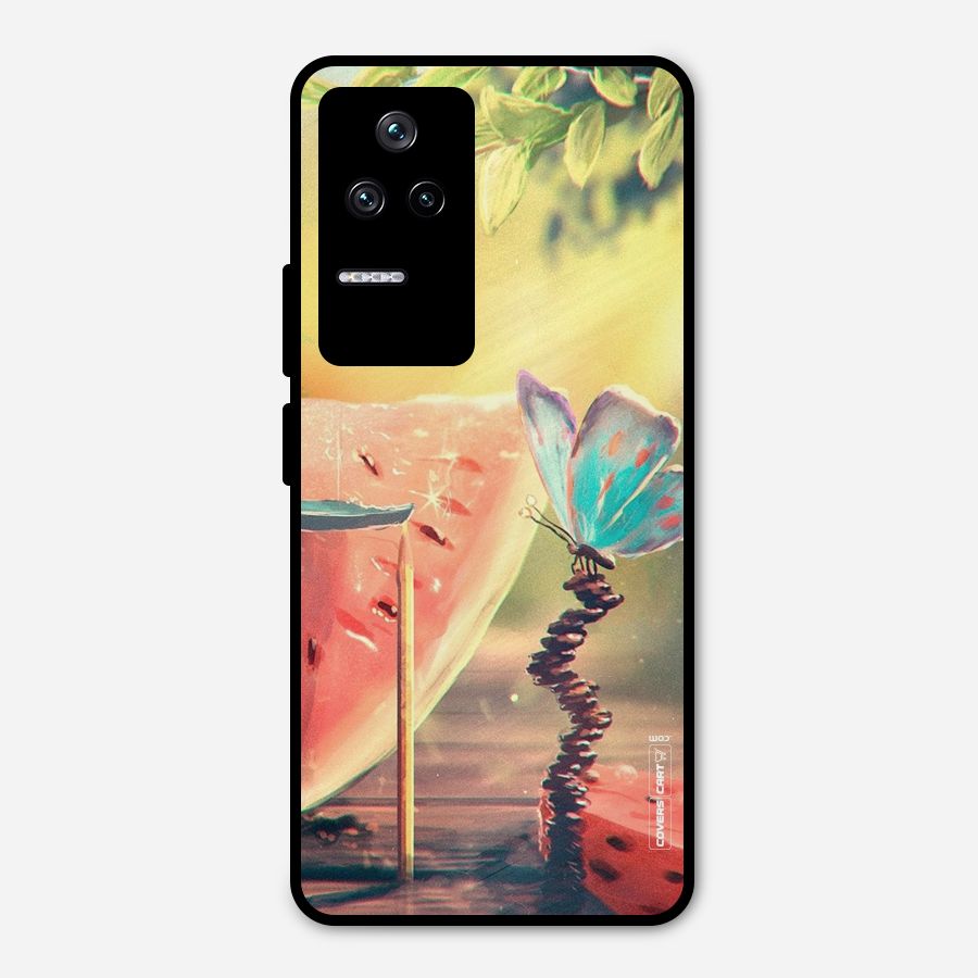 Watermelon Butterfly Metal Back Case for Poco F4 5G