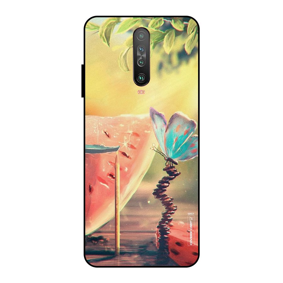 Watermelon Butterfly Metal Back Case for Poco X2
