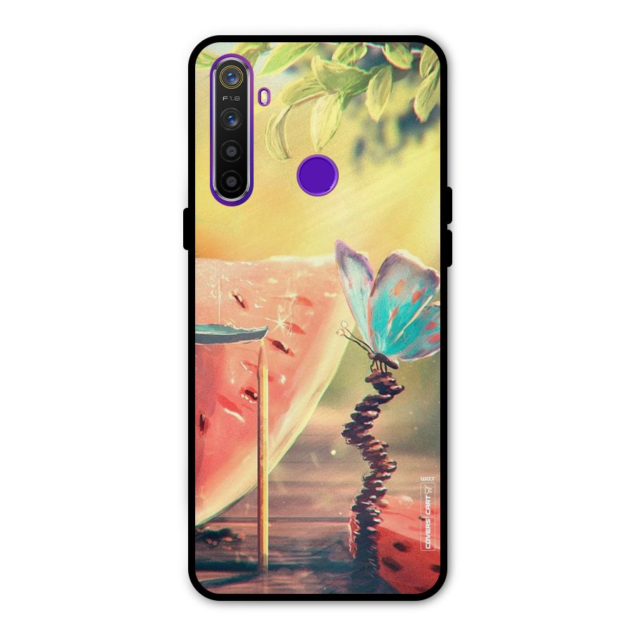 Watermelon Butterfly Metal Back Case for Realme 5