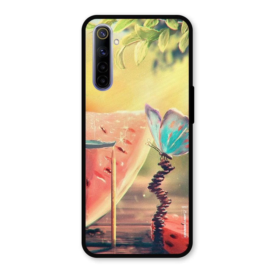 Watermelon Butterfly Metal Back Case for Realme 6
