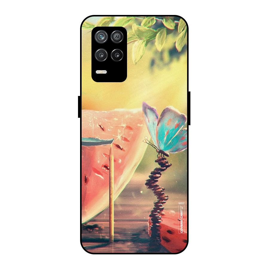 Watermelon Butterfly Metal Back Case for Realme 8 5G