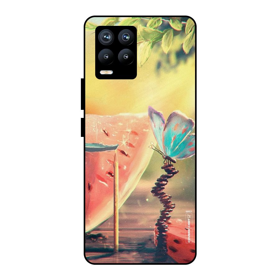 Watermelon Butterfly Metal Back Case for Realme 8 Pro