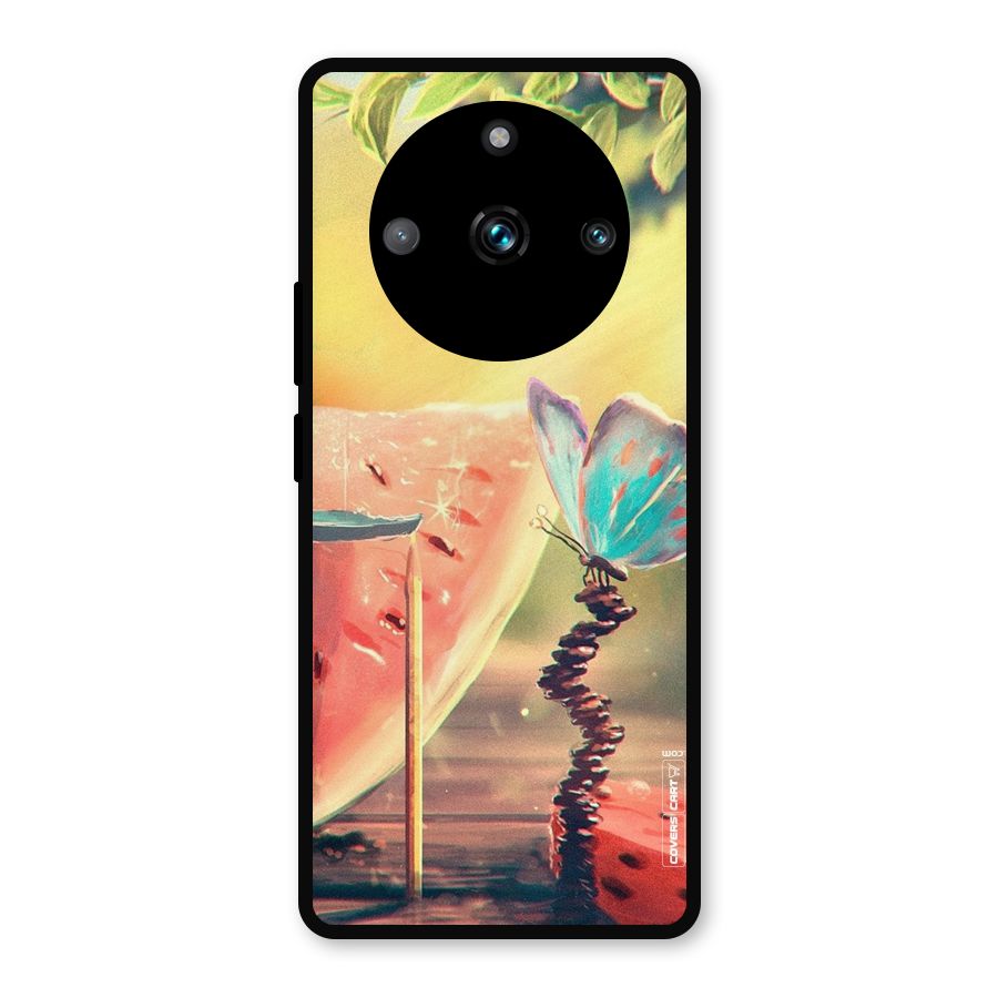 Watermelon Butterfly Metal Back Case for Realme Narzo 60 Pro