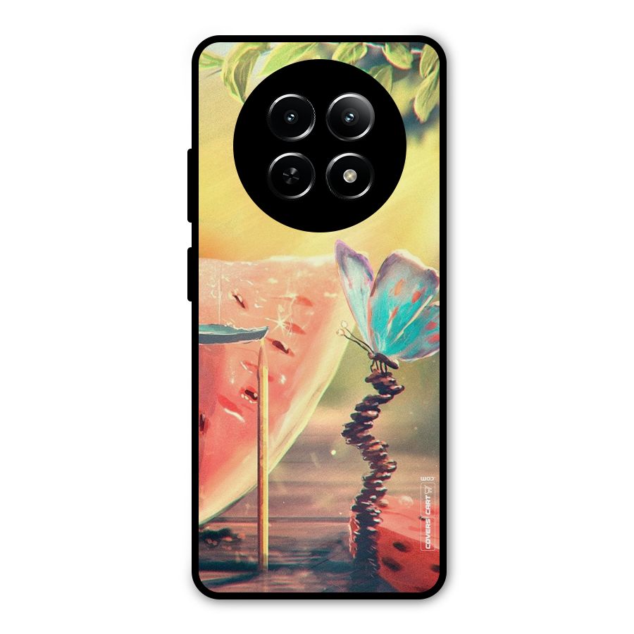 Watermelon Butterfly Metal Back Case for Realme Narzo 70x 5G