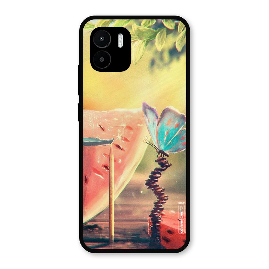 Watermelon Butterfly Metal Back Case for Redmi A2