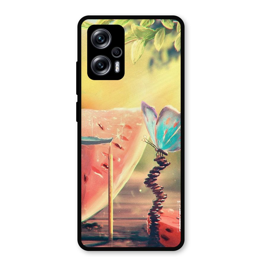 Watermelon Butterfly Metal Back Case for Redmi K50i
