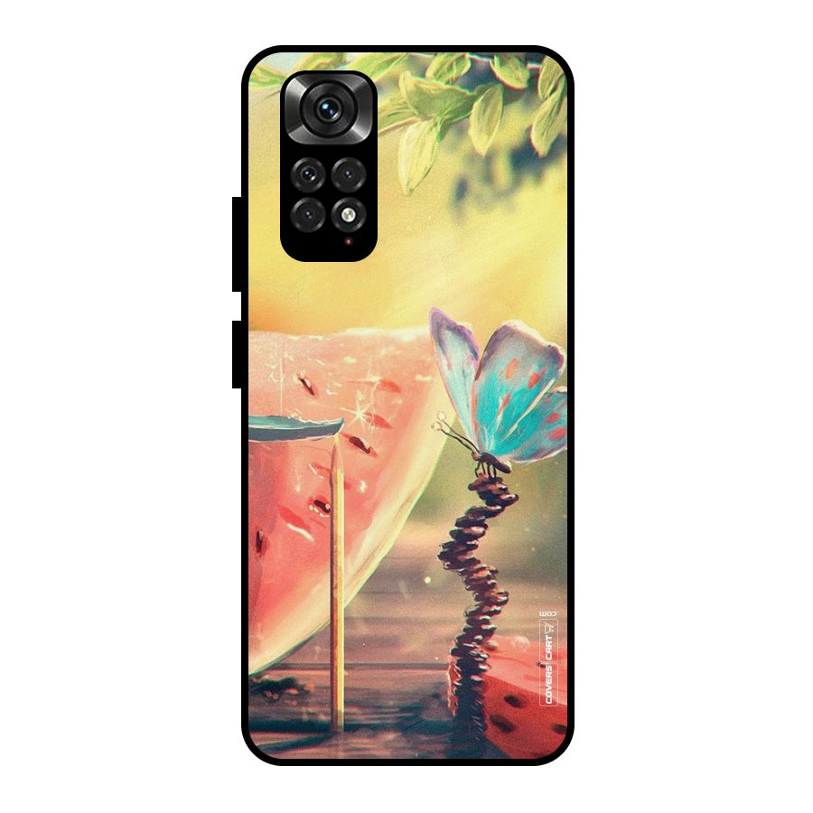 Watermelon Butterfly Metal Back Case for Redmi Note 11 Pro
