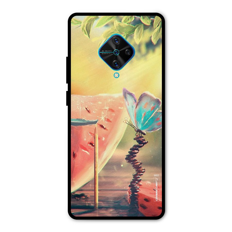 Watermelon Butterfly Metal Back Case for Vivo S1 Pro
