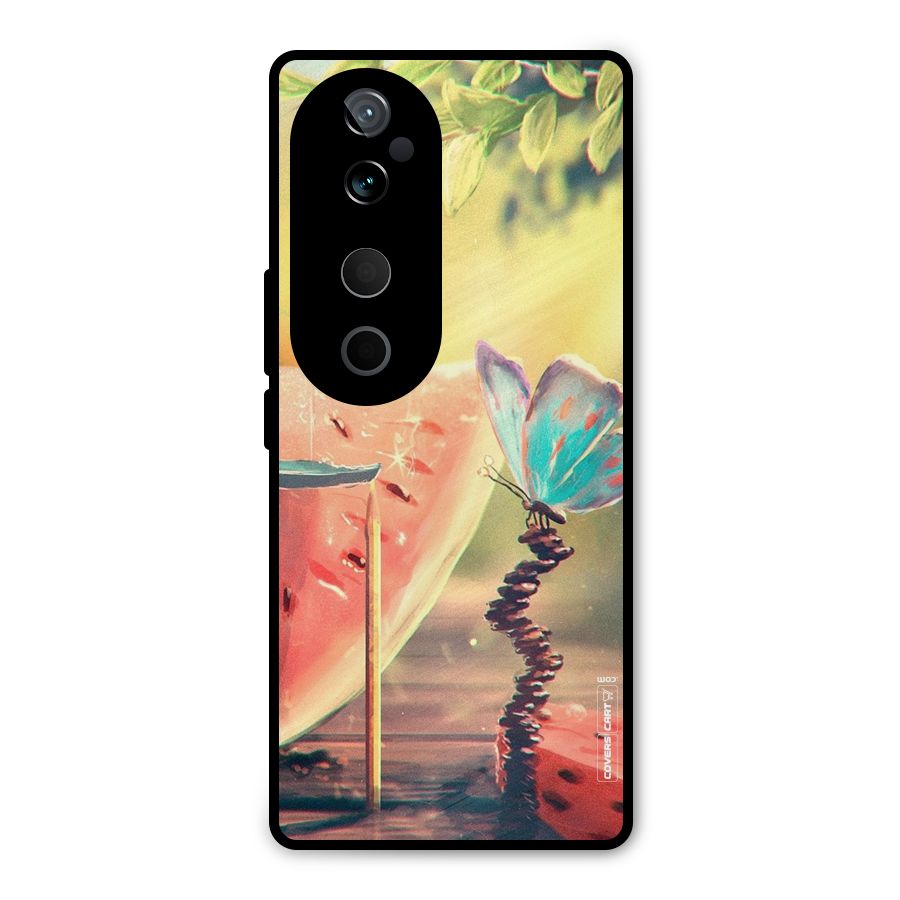 Watermelon Butterfly Metal Back Case for Vivo T3 Ultra