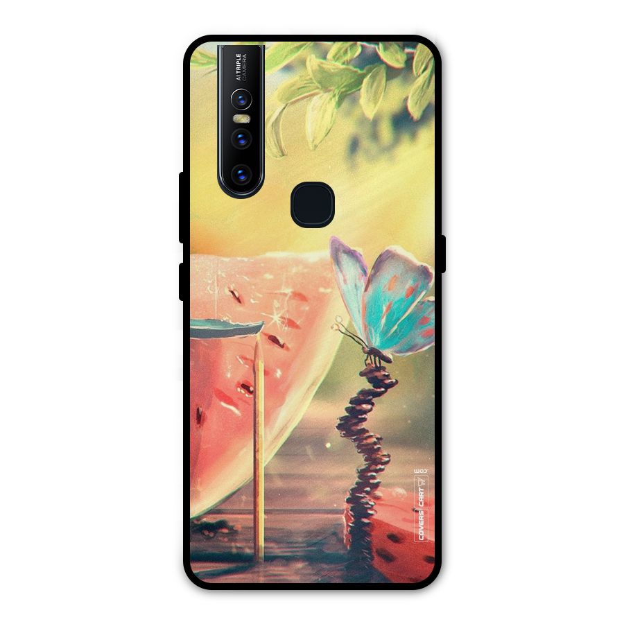 Watermelon Butterfly Metal Back Case for Vivo V15