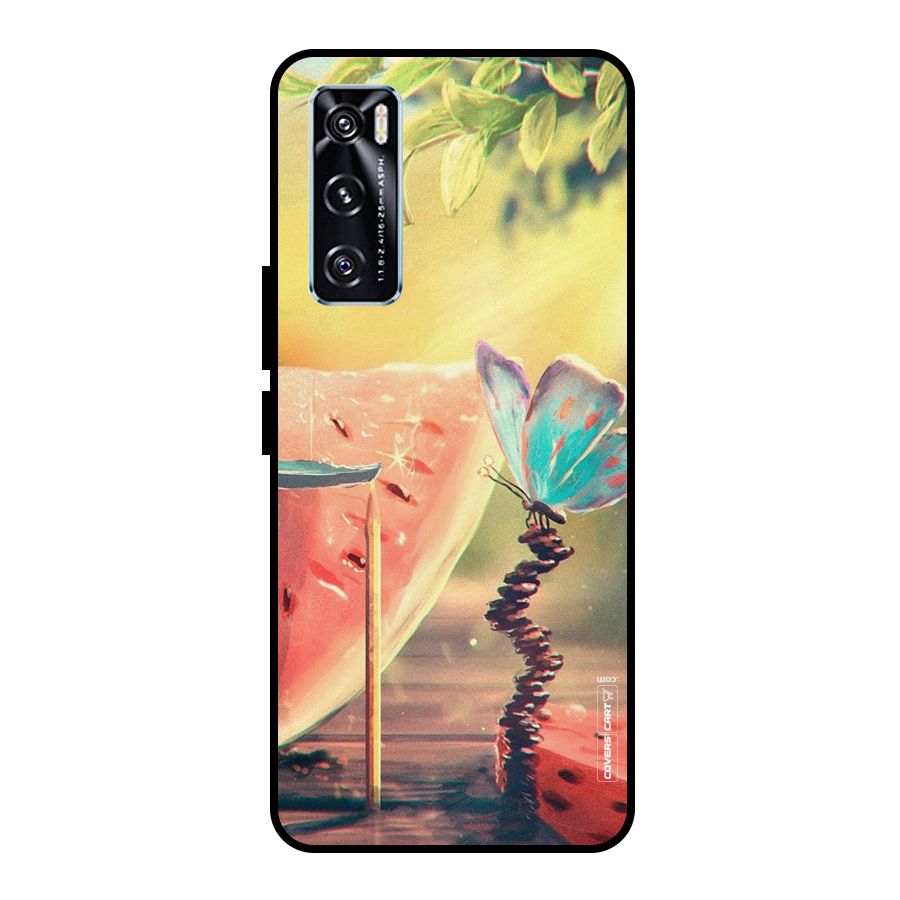 Watermelon Butterfly Metal Back Case for Vivo V20 SE