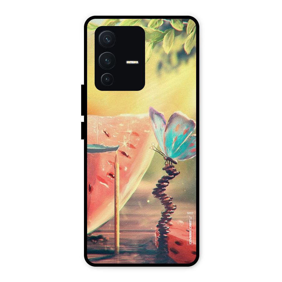 Watermelon Butterfly Metal Back Case for Vivo V23 5G