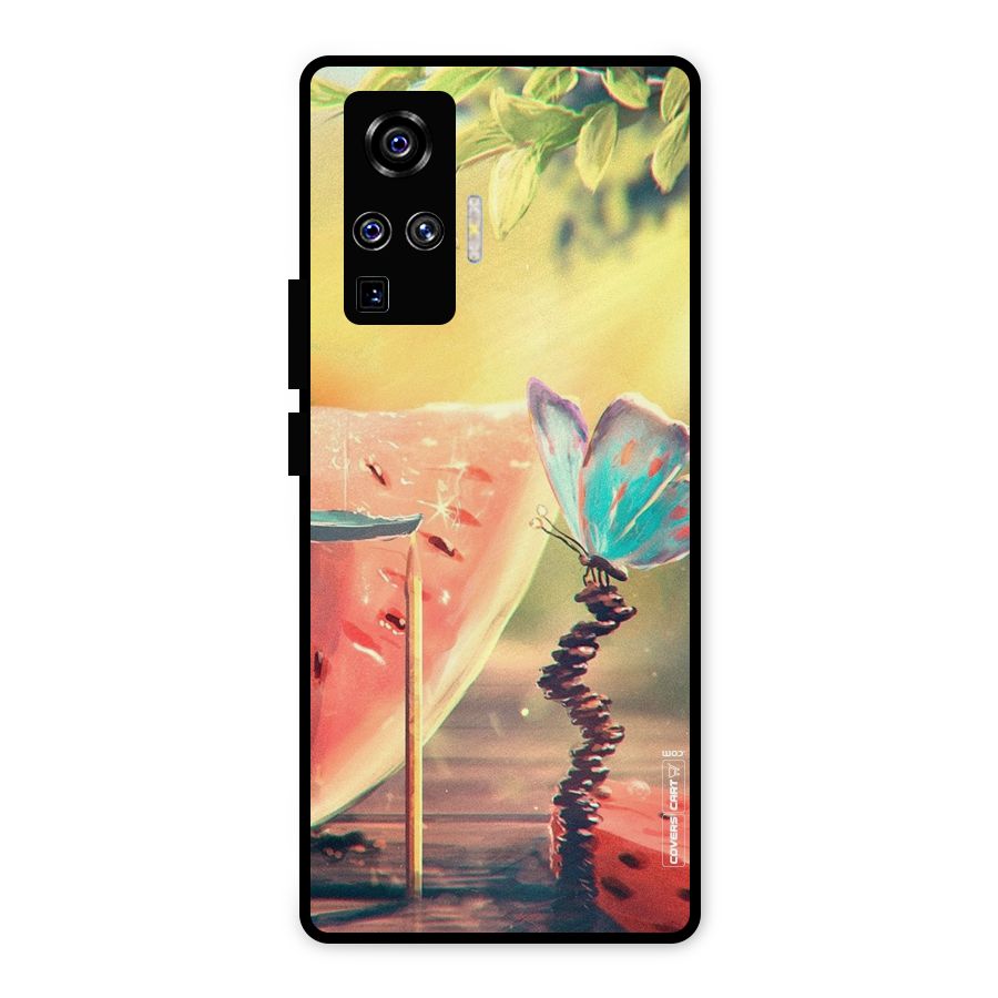Watermelon Butterfly Metal Back Case for Vivo X50 Pro