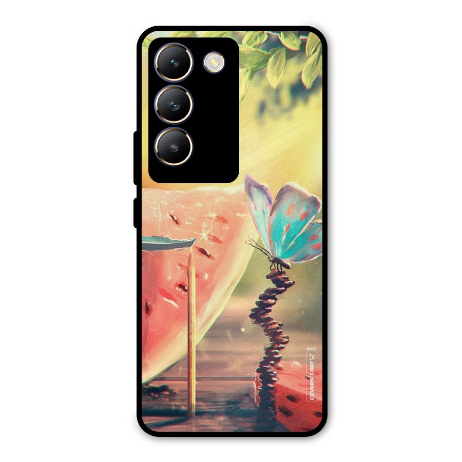 Watermelon Butterfly Metal Back Case for Vivo Y200e