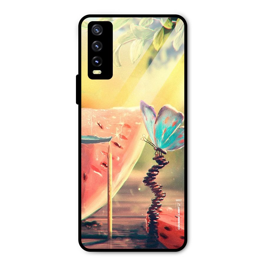 Watermelon Butterfly Metal Back Case for Vivo Y20g
