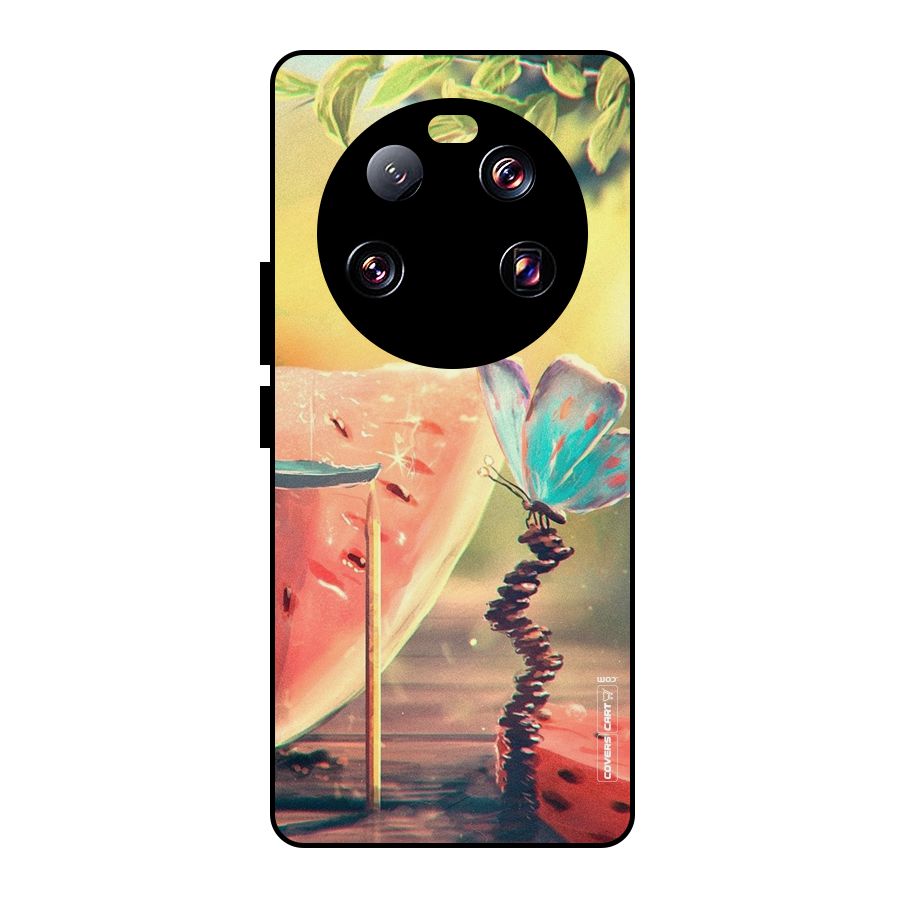 Watermelon Butterfly Metal Back Case for Xiaomi 13 Ultra