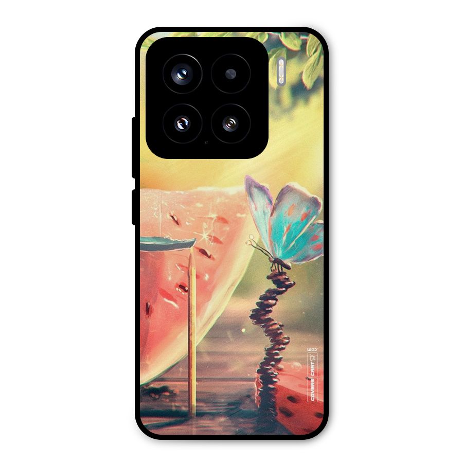 Watermelon Butterfly Metal Back Case for Xiaomi 15