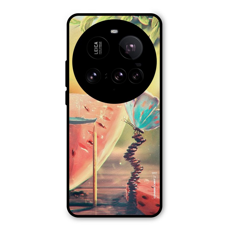 Watermelon Butterfly Metal Back Case for Xiaomi 15 Ultra