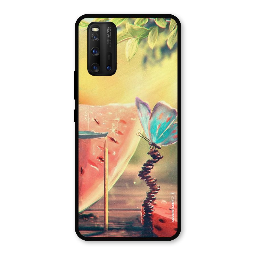 Watermelon Butterfly Metal Back Case for iQOO 3