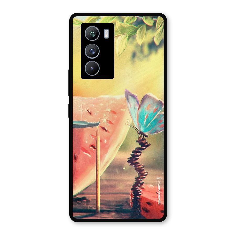 Watermelon Butterfly Metal Back Case for iQOO 9 SE