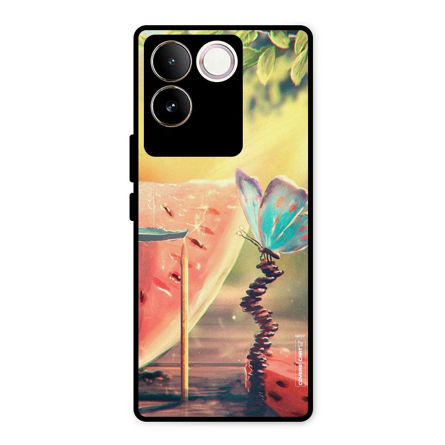 Watermelon Butterfly Metal Back Case for iQOO Z7 Pro