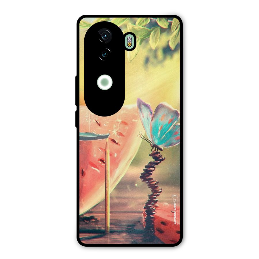 Watermelon Butterfly Metal Back Case for iQOO Z9s
