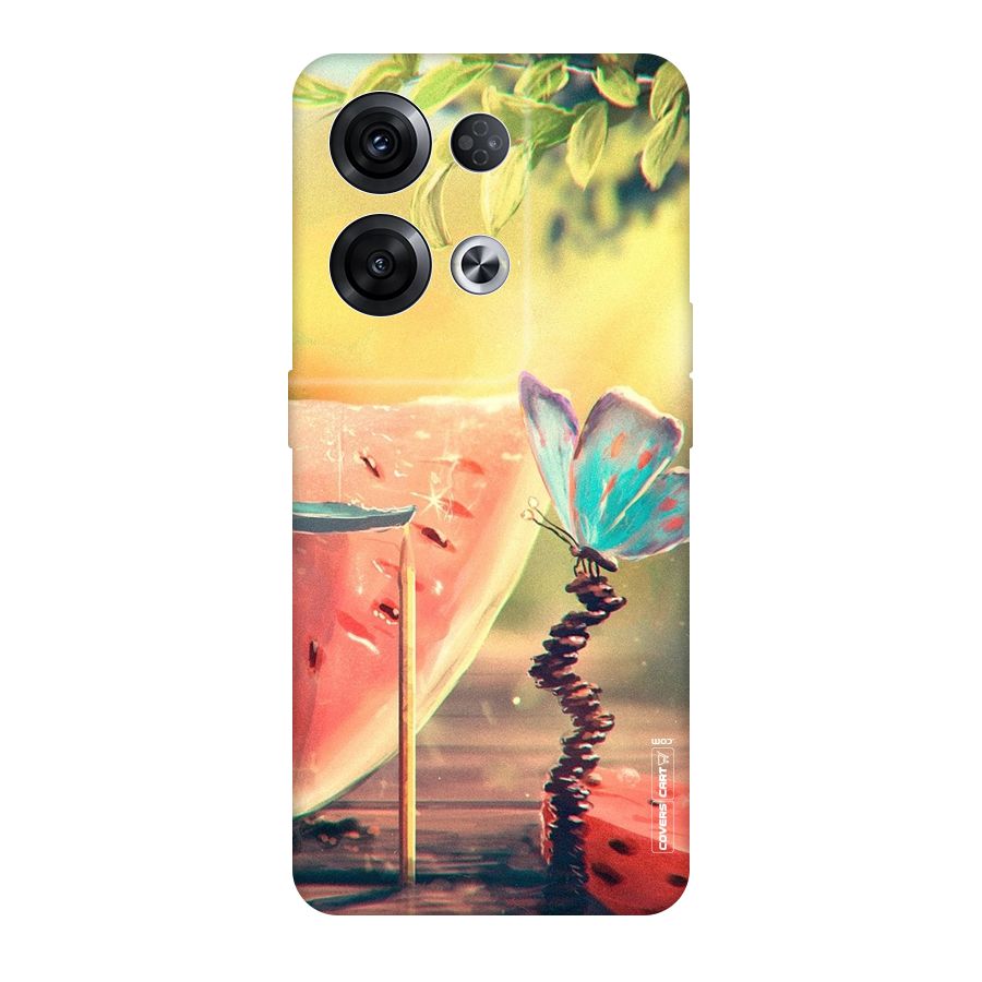 Watermelon Butterfly Original Polycarbonate Back Case for Oppo Reno8 Pro 5G