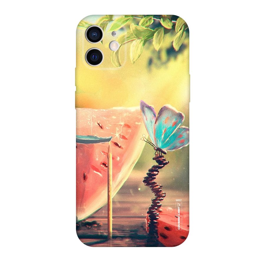 Watermelon Butterfly Original Polycarbonate Back Case for iPhone 12