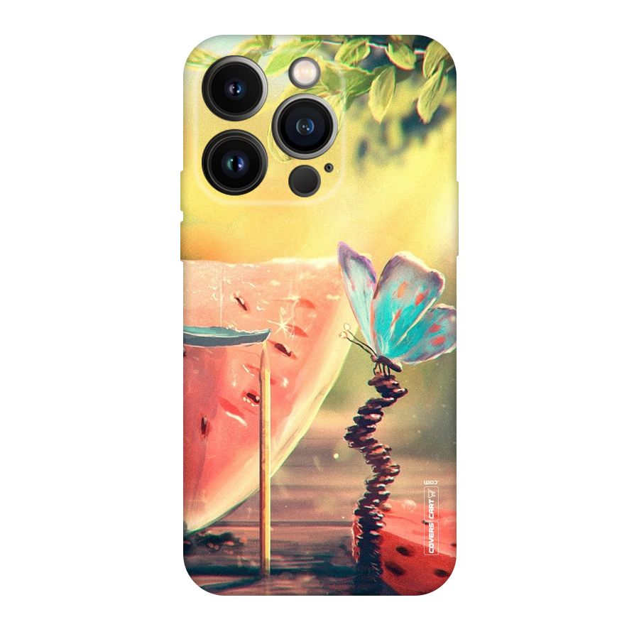 Watermelon Butterfly Original Polycarbonate Back Case for iPhone 14 Pro