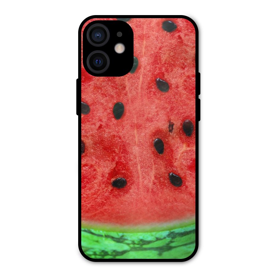 Watermelon Design Metal Back Case for iPhone 12 Mini