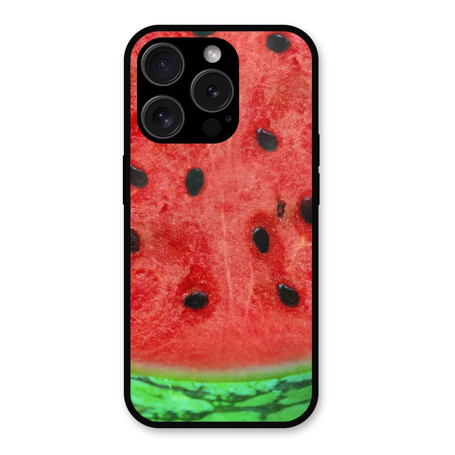 Watermelon Design Metal Back Case for iPhone 15 Pro
