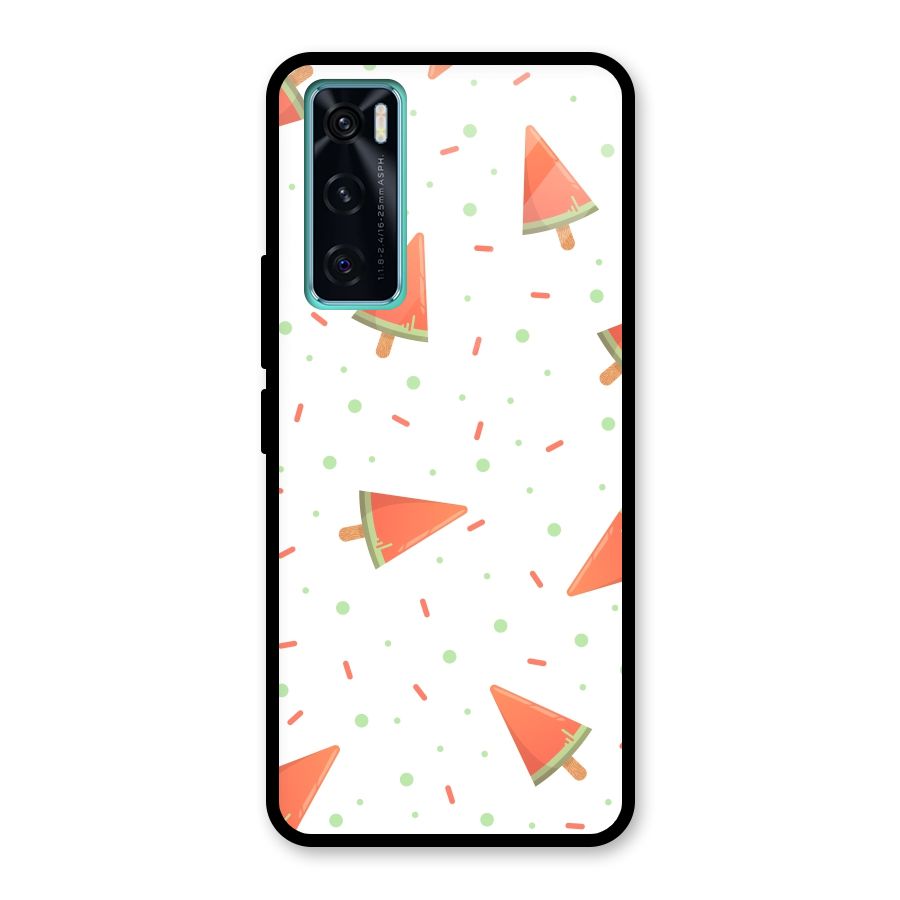 Watermelon Ice Creams Glass Back Case for Vivo V20 SE