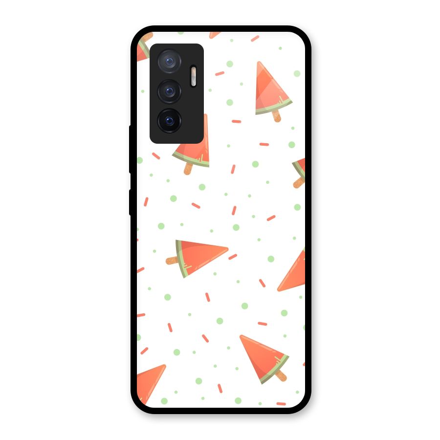 Watermelon Ice Creams Glass Back Case for Vivo V23e