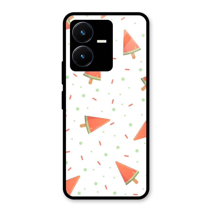 Watermelon Ice Creams Glass Back Case for Vivo Y22s