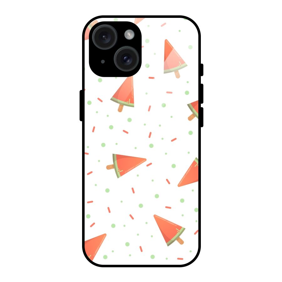Watermelon Ice Creams Glass Back Case for iPhone 15