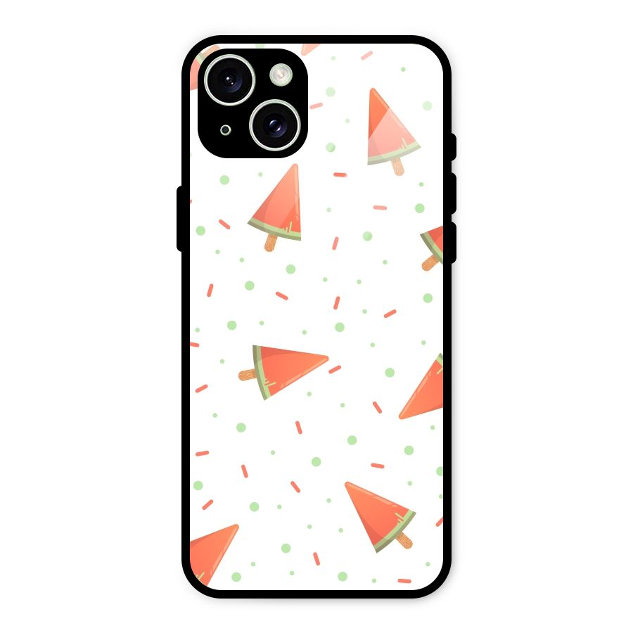 Watermelon Ice Creams Glass Back Case for iPhone 15 Plus