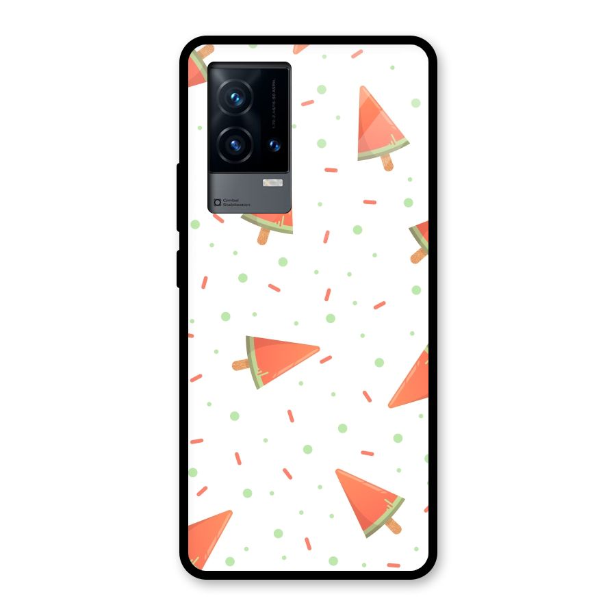 Watermelon Ice Creams Glass Back Case for iQOO 9 5G