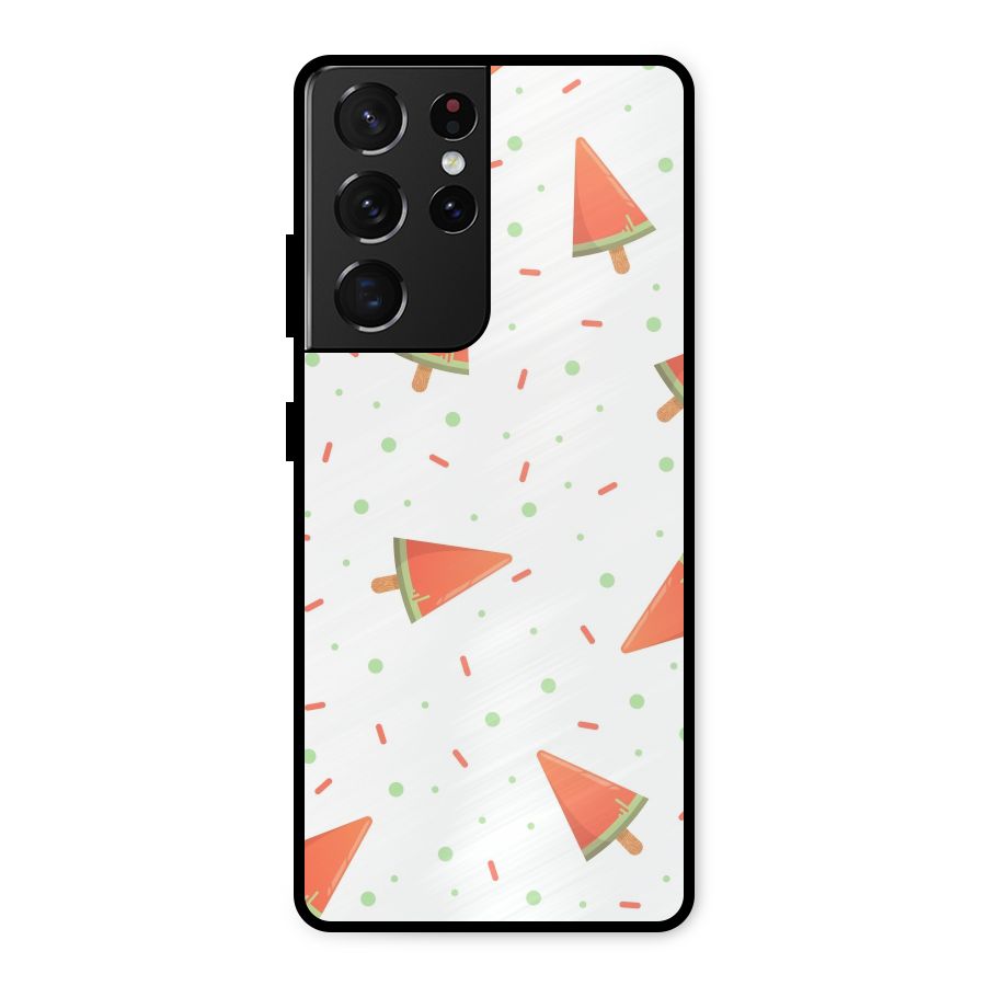 Watermelon Ice Creams Metal Back Case for Galaxy S21 Ultra 5G