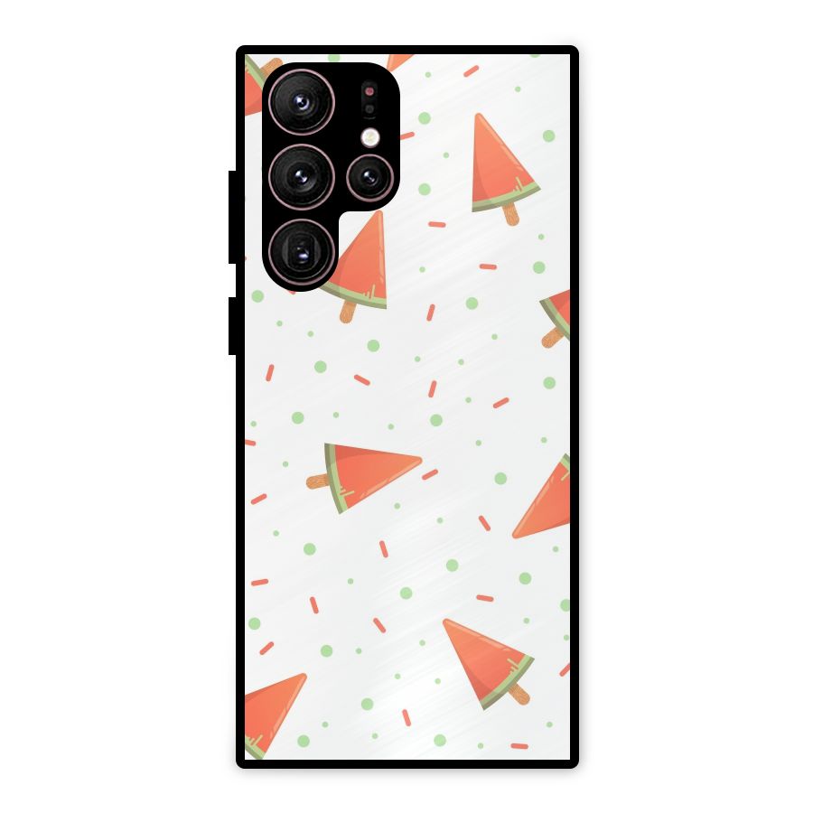 Watermelon Ice Creams Metal Back Case for Galaxy S22 Ultra 5G